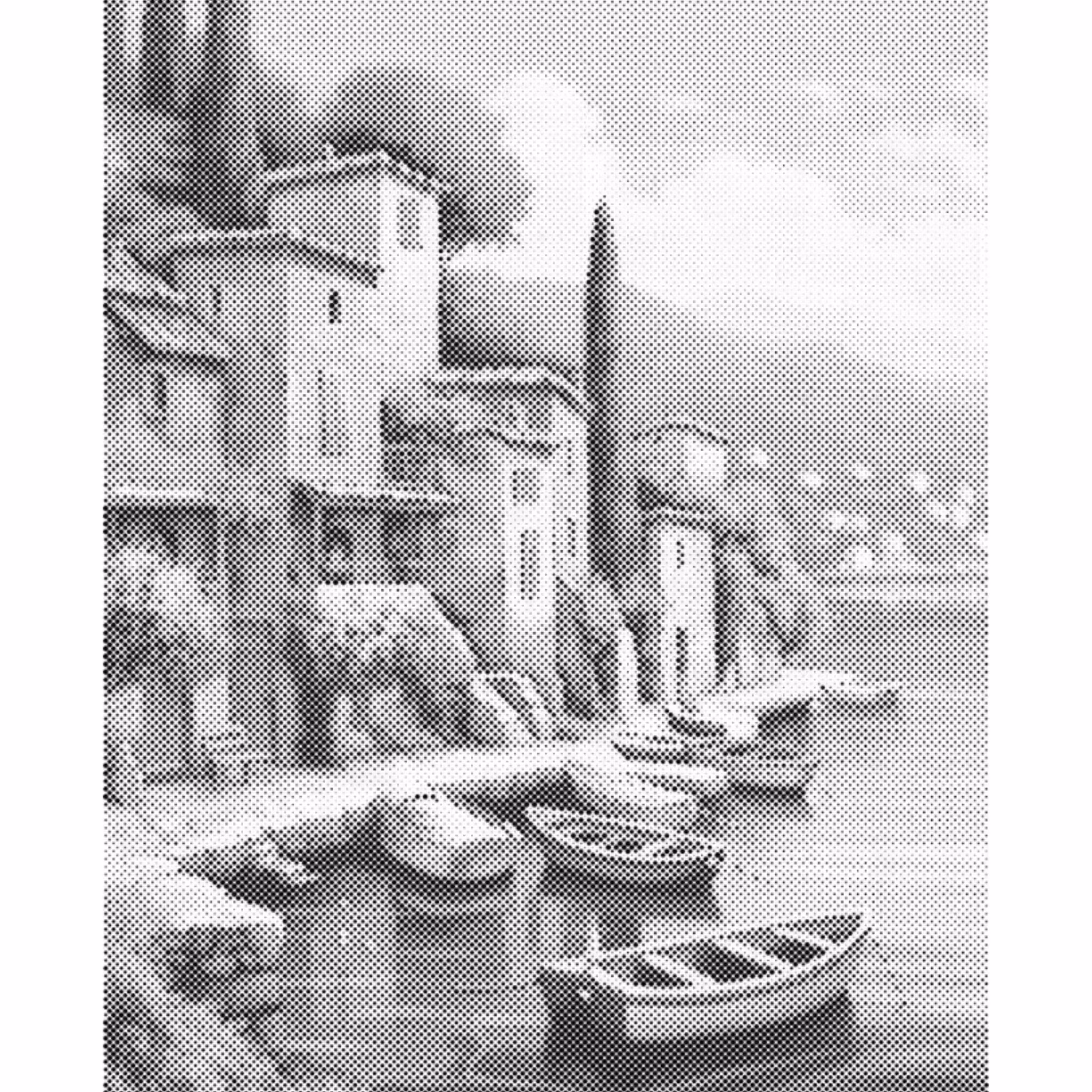 One Color Dot Painting Stadshamn 40x50