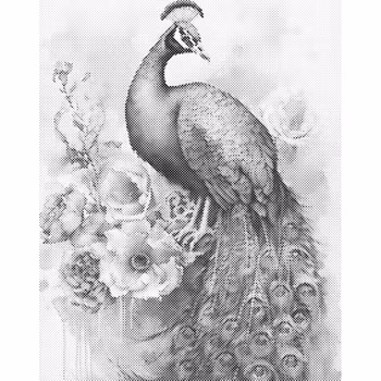 One Color Dot Painting Vacker Påfågel 40x50