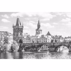 One Color Dot Painting Bridge 40x60