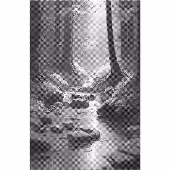 One Color Dot Painting Skogsbäck 40x60