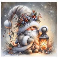 Diamanttavla Nisse Med Lykta