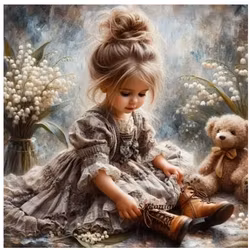 Diamanttavla Girl And Teddybear