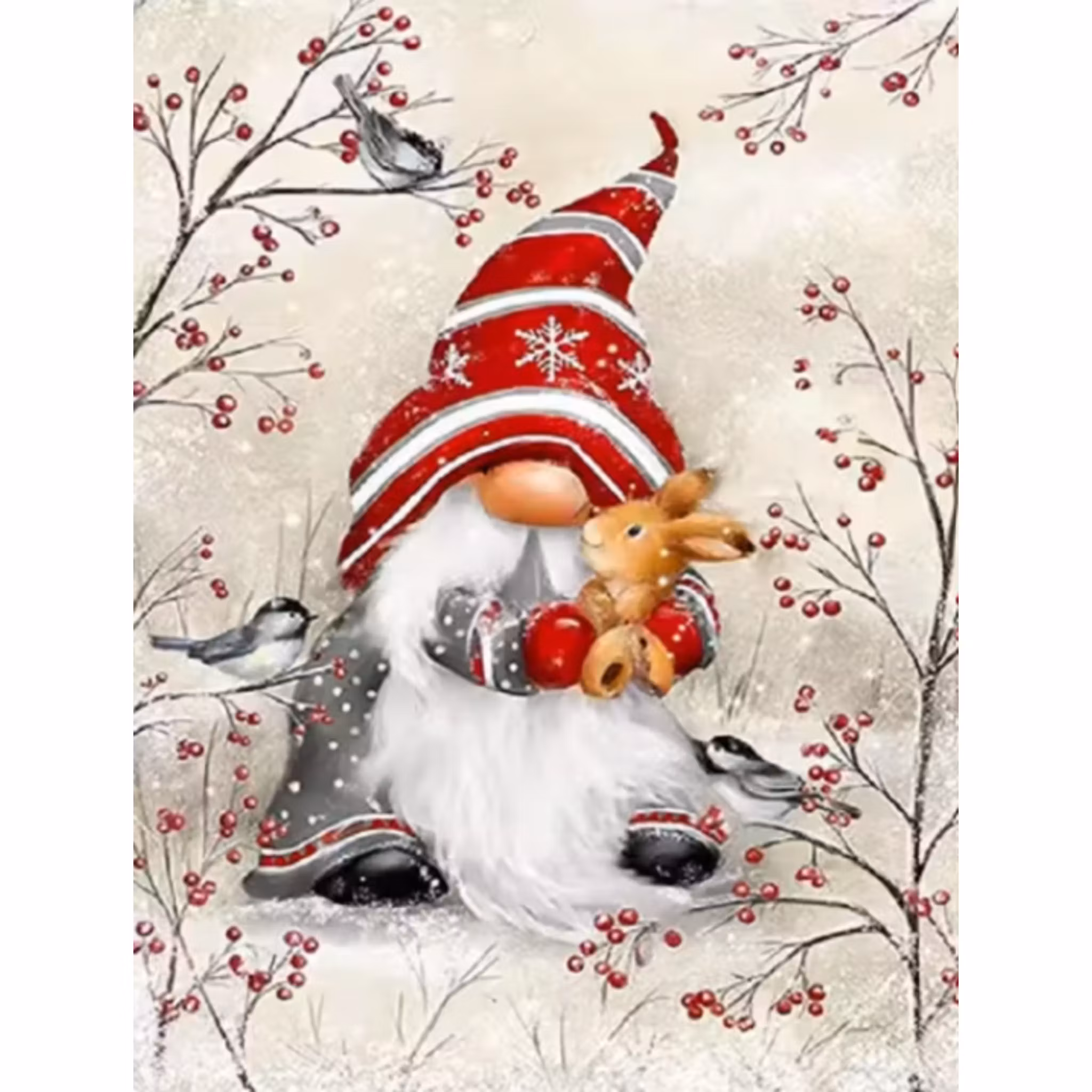 Diamanttavla Nisse Med Kanin 40x50