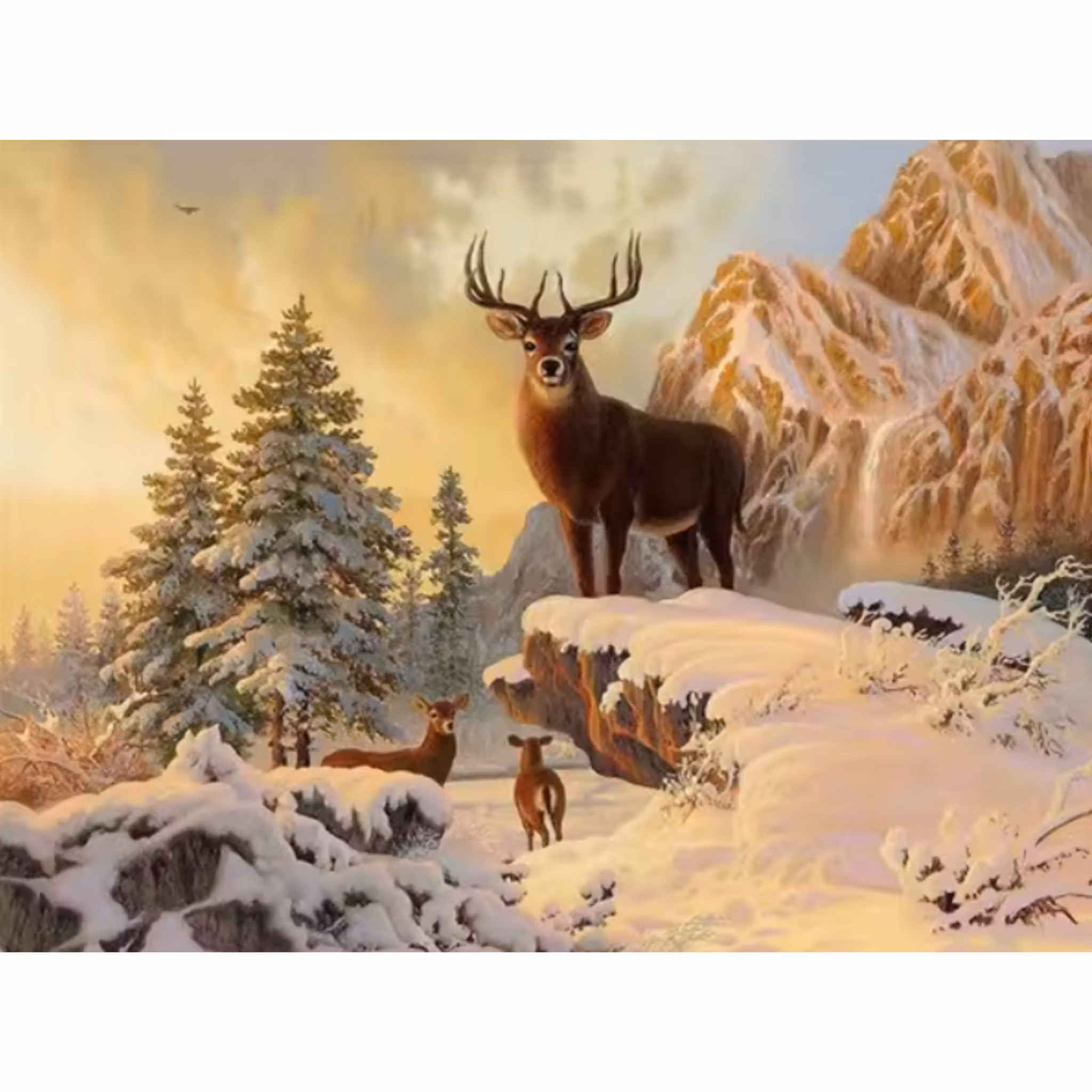 Diamanttavla Deers Winterlandscape 40x50