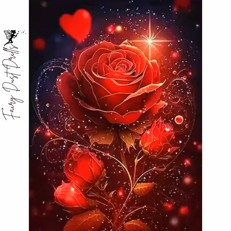 Diamanttavla Fairy Dust Drills Sparkling Rose 40x50 - Leverans vecka 41-42