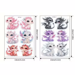 Diamond Painting Stickers Dragons 12-Pack