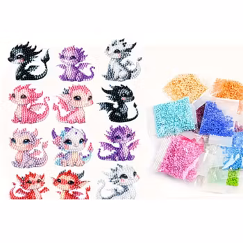 Diamond Painting Stickers Dragons 12-Pack