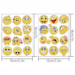Diamond Painting Stickers Smiley 24 dt