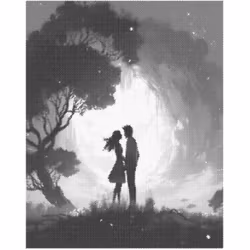 One Color Dot Painting Kärlek 40x50