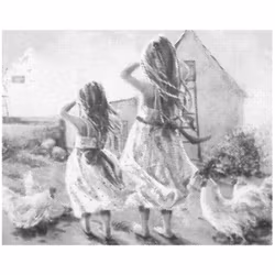 One Color Dot Painting Farmgirls 40x50