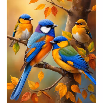 Diamanttavla Höstfåglar 40x50