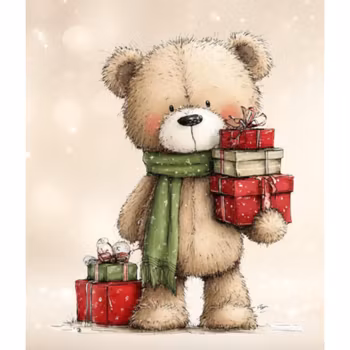 Diamanttavla Teddy med Paket 30x40 - Leverans Vecka 44