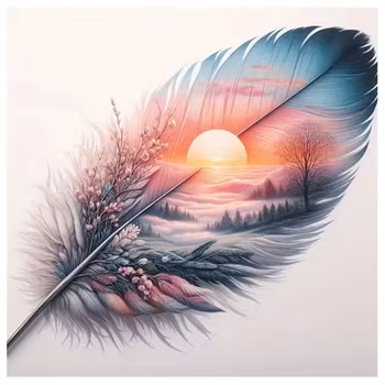 Diamanttavla Fether Nature 40x40