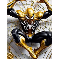 Diamanttavla Spiderman Black And Gold 40x50 - Leverans vecka 47-48