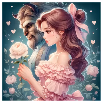 Diamanttavla Skönheten Och Odjuret 40x40