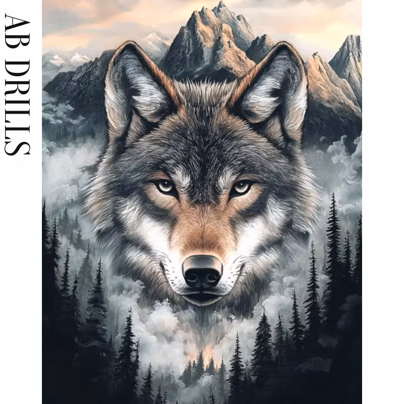 Diamanttavla AB Drills Wolf Nature 40x50
