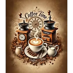 Diamanttavla Coffee Time 40x50