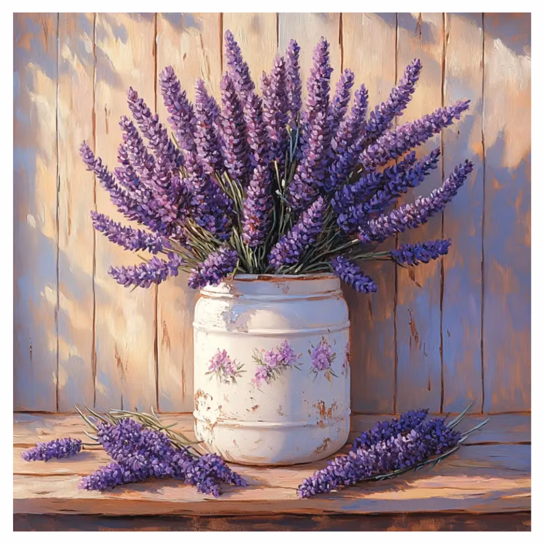 Diamanttavla Lavendel 40x40