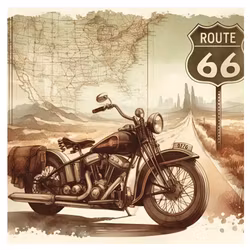 Diamanttavla Bike Route 66 50x50