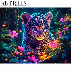 Diamanttavla AB Drills Leopard Baby 50x40