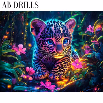 Diamanttavla AB Drills Leopard Baby 50x40