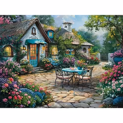 Diamanttavla Flower Garden 40x50