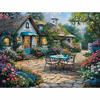 Diamanttavla Flower Garden 40x50