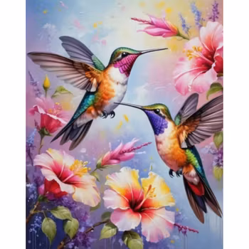 Diamanttavla Hummingbirds 40x50