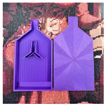 Diamond Painting Stort Tråg med Lock Och Pipstopp Lila