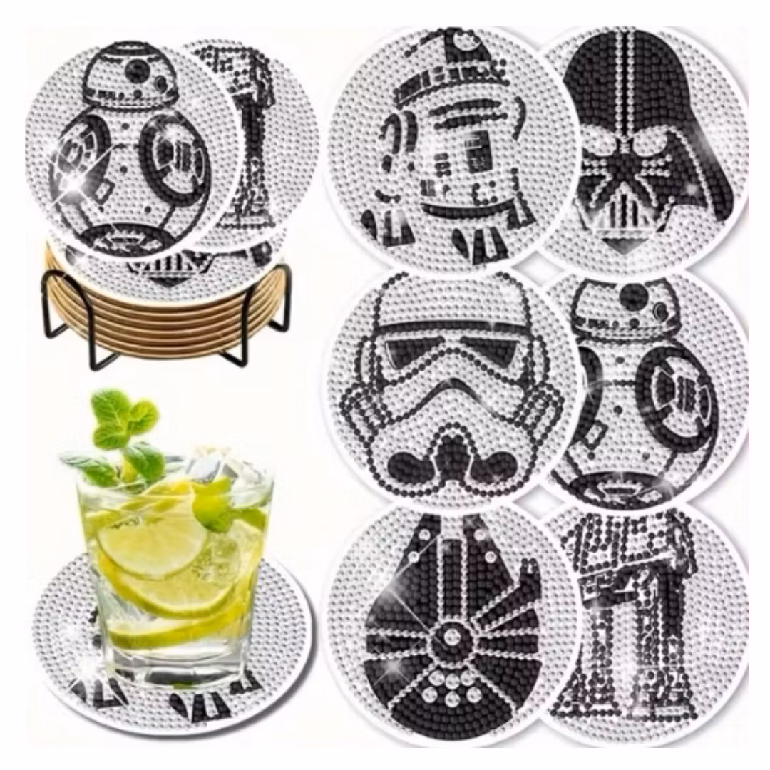 Diamond Painting Glasunderlägg 6-pack Star Wars