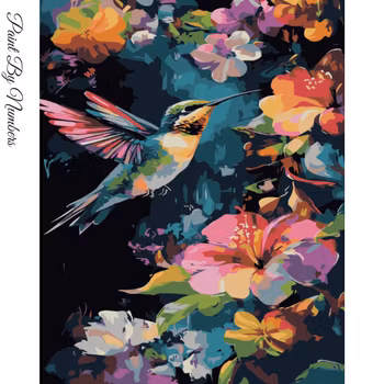Paint By Numbers Exotic Hummingbird 40x50
