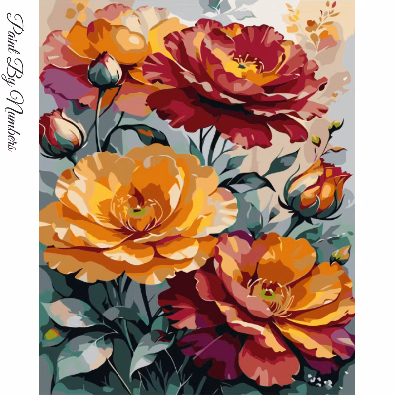 Paint By Numbers Blommor Passion 40x50