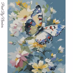 Paint By Numbers Butterfly And Flowers 40x50