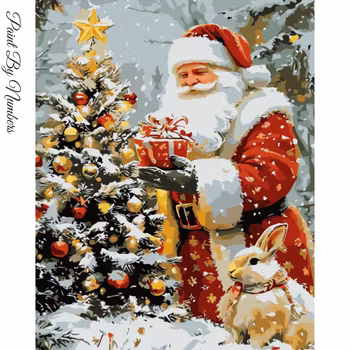 Paint By Numbers santa And Rabbit 40x50