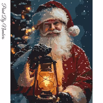Paint By Numbers Tomte Med Lykta 40x50