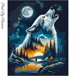 Paint By Numbers Wolf Nature 40x50 - Leverans vecka 18
