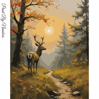 Paint By Numbers Deer Sunset 40x50