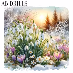 Diamanttavla AB Drills Snödroppar Och Krokus 40x40 - Leverans v. 47-48