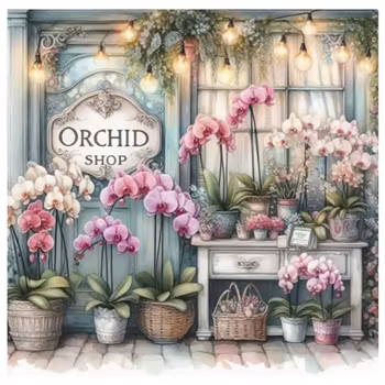 Diamanttavla Orchid Shop 40x40 - Leverans vecka 47-48