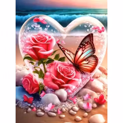 Diamanttavla Butterfly Beachheart 50x40