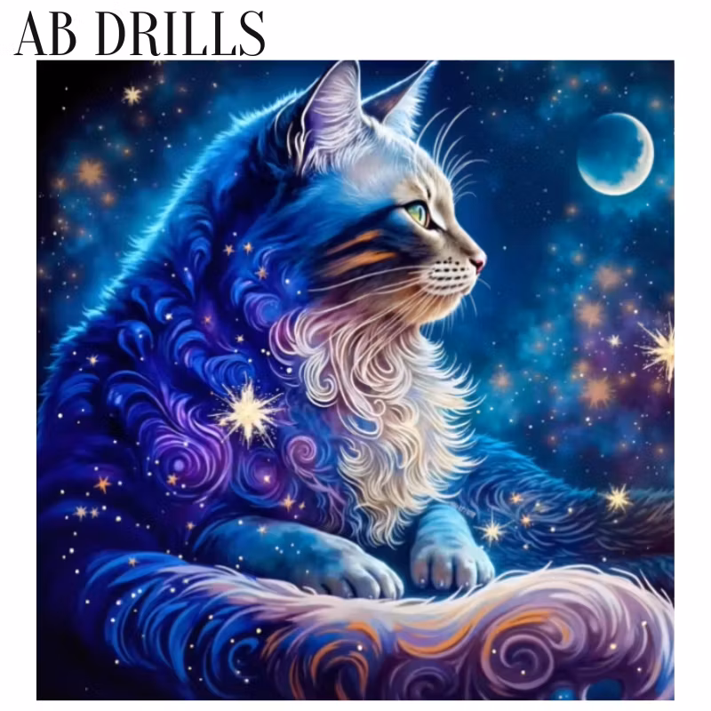 Diamanttavla AB Drills Cat Universe 40x40