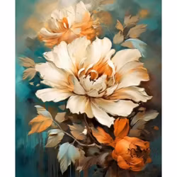 Diamanttavla Painted Flower 40x50 - Leverans v. 47-48