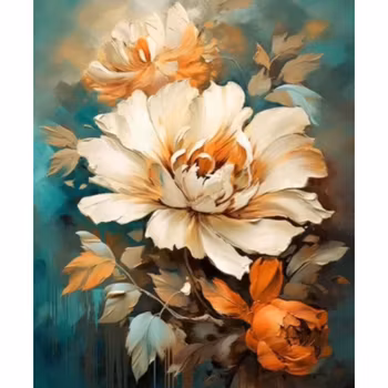 Diamanttavla Painted Flower 40x50