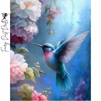 Diamanttavla Fairy Dust Drills Kolibri 40x50