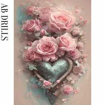 Diamanttavla AB Drills Rose Heart 40x50