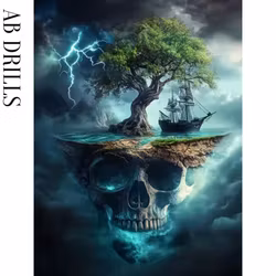 Diamanttavla AB Drills Skull Island 40x50