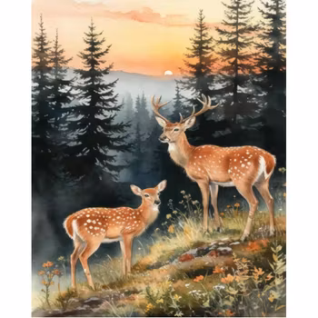 Diamanttavla Deers 40x50
