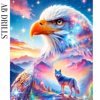 Diamanttavla AB Drills Wolf And eagle 40x50 - Leverans v. 48-49