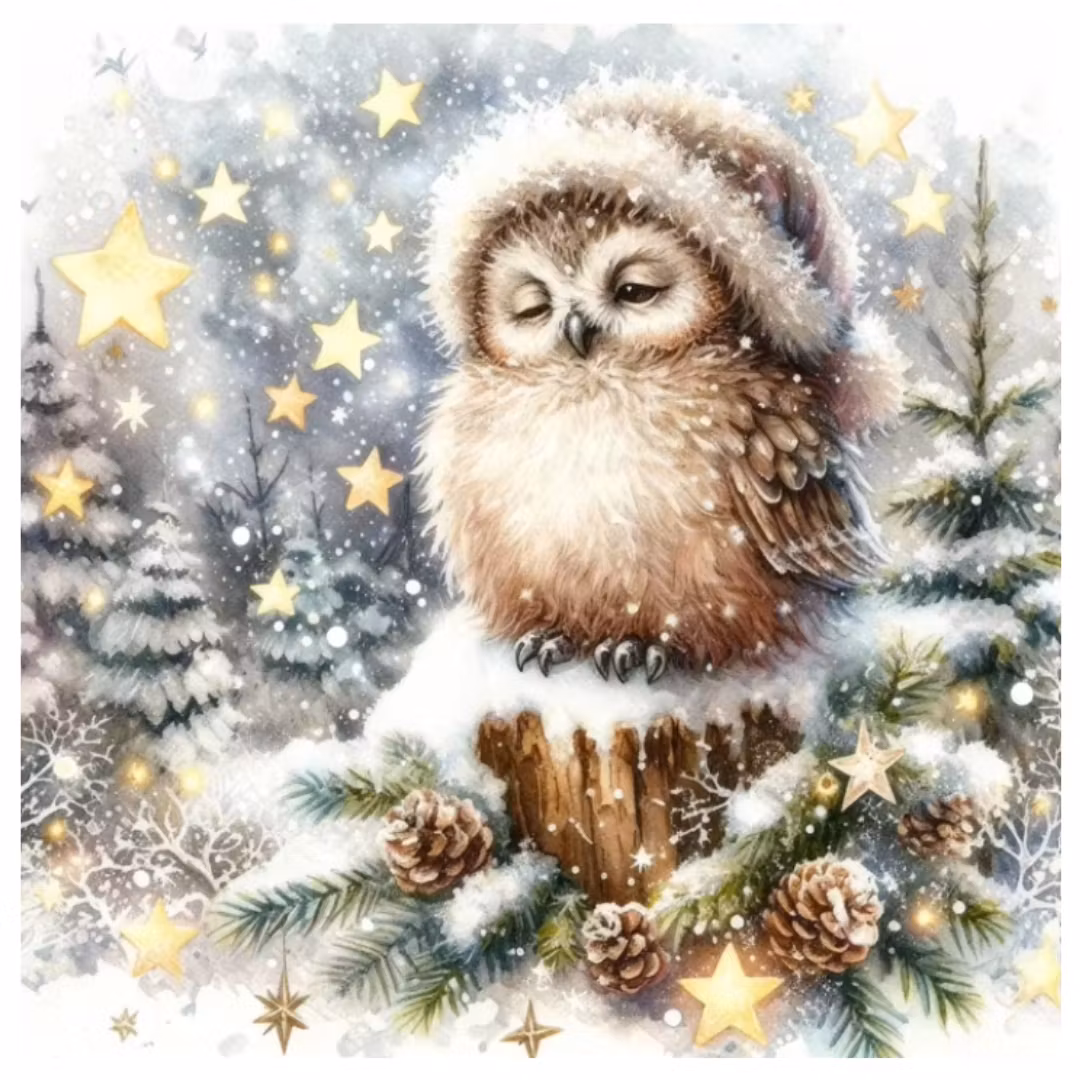 Diamanttavla Vinteryggla 40x40