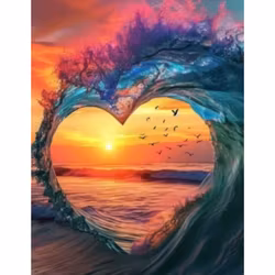 Diamanttavla Ocean Heart 40x50 - Leverans v. 48-49